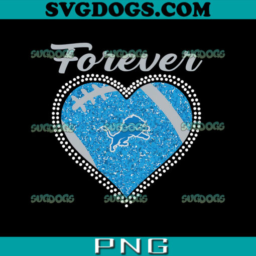 Forever Detroit Lions Heart Diamond PNG, Detroit Lions Love PNG