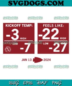 Funny Kansas City Ice Bowl Temperature SVG, January 13 2024 SVG PNG EPS DXF