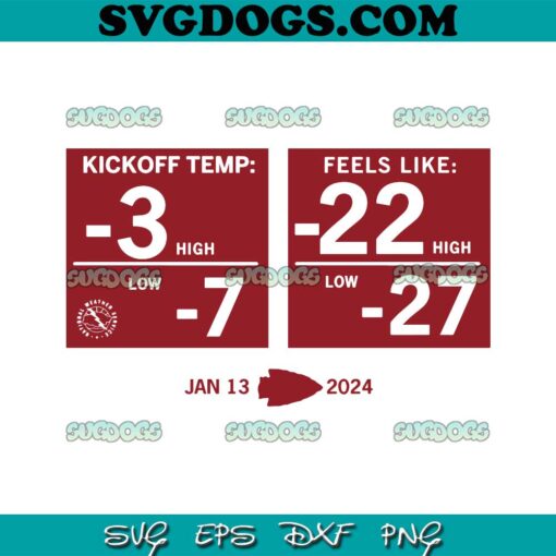 Funny Kansas City Ice Bowl Temperature SVG, January 13 2024 SVG PNG EPS DXF