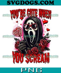 Ghostface Your Cute When You Scream PNG, Horror Valentine’s Day PNG