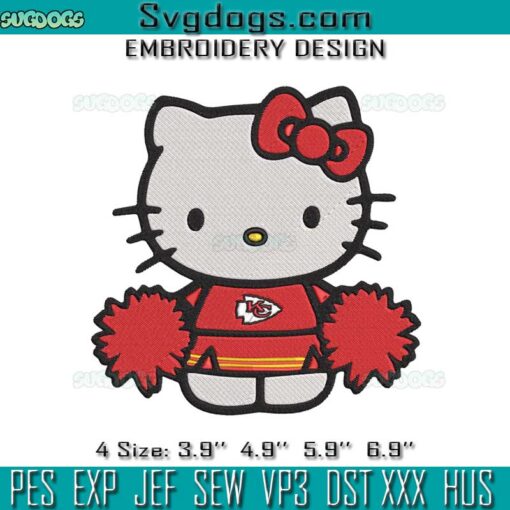 Hello Kitty Kansas City Chiefs Cheerleader Embroidery, Kansas City Chiefs Embroidery