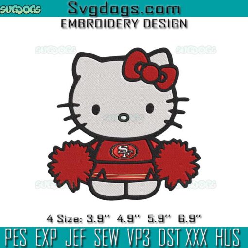 Hello Kitty San Francisco 49ers Cheerleader Embroidery, San Francisco 49ers Embroidery