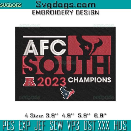 Houston Texans 2023 AFC South Champions Embroidery