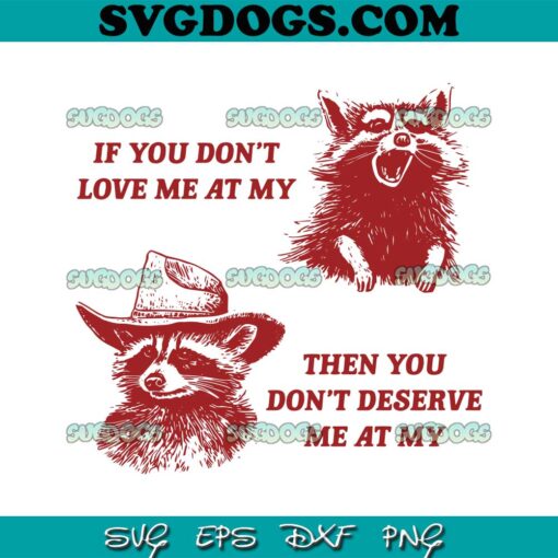 If You Dont Love Me At My SVG, Then You Don’t Deserve Me At My SVG, Funny Raccoon SVG PNG DXF EPS