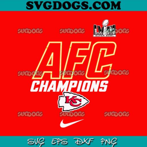 Kansas City Chiefs 2023 AFC Champions Iconic SVG, Super Bowl LVIII SVG PNG EPS DXF