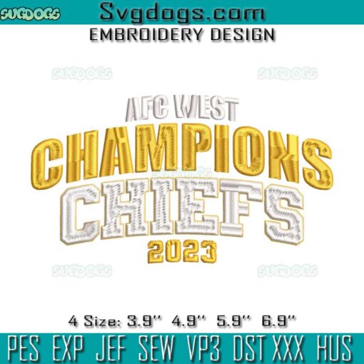 Kansas City Chiefs AFC West Champions 2023 Embroidery