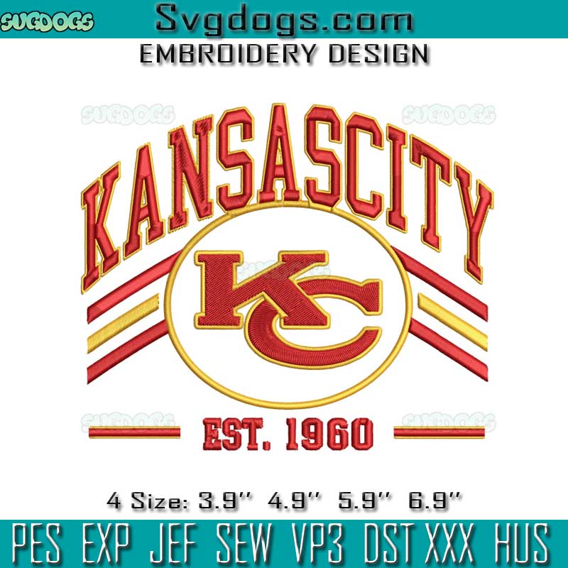 Kansas City Chiefs Football Est 1960 Embroidery
