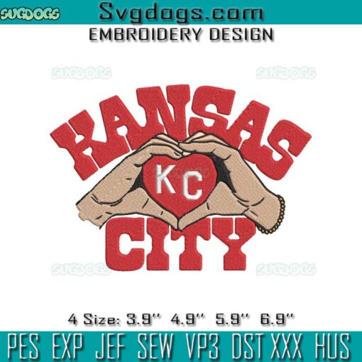 Kansas City Chiefs Heart Hands Embroidery