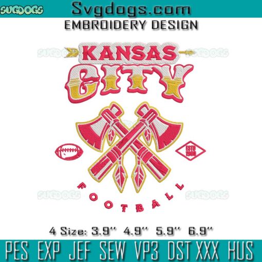 Kansas City Chop Football Embroidery, Kansas City Chiefs Embroidery