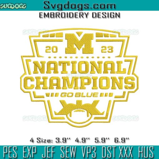 Michigan CFP National Champions Go Blue Embroidery, Michigan Wolverines Embroidery