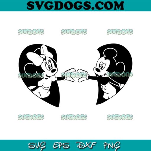 Mickey And Minnie Mouse Couple SVG PNG, Mickey Mouse Valentine SVG PNG EPS DXF