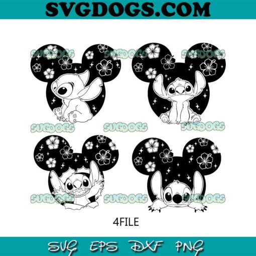 Mouse Head Stitch SVG, Stitch SVG, Lilo & Stitch SVG PNG EPS DXF