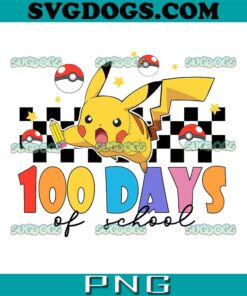 Pikachu 100 Days Of School PNG, Pokemon School 100th Day PNG