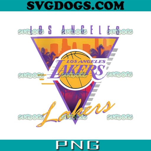 Retro Los Angeles Lakers Basketball PNG, Los Angeles Lakers NBA PNG