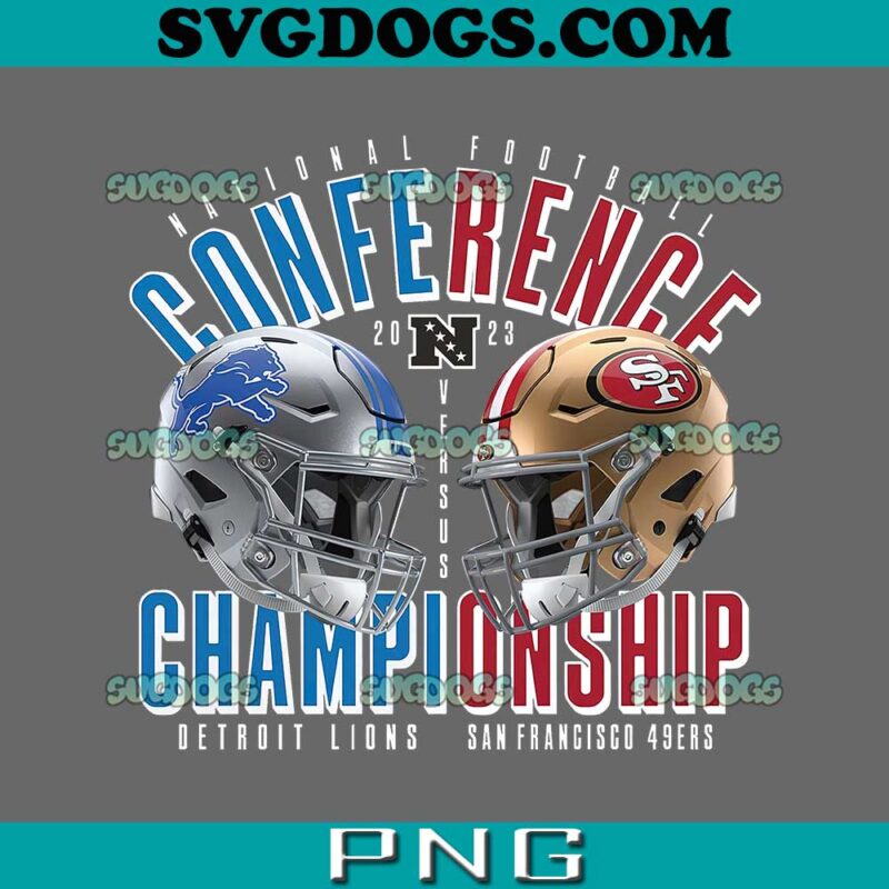 San Francisco 49ers VS Detroit Lions 2023 NFC Championship PNG