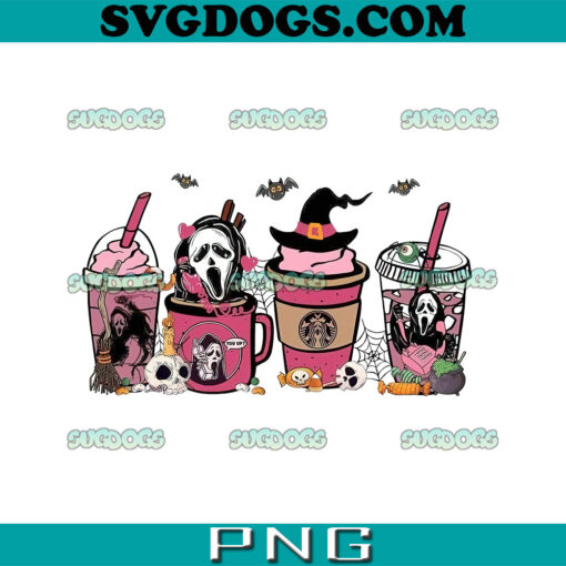 Scream Coffee Valentine PNG, Halloween Scary Coffee PNG, Halloween Ghostface Characters Coffee PNG