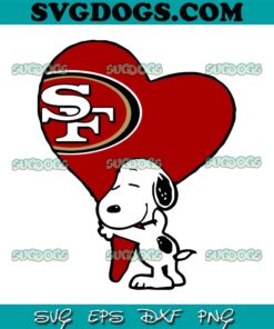 Snoopy San Francisco 49ers Heart Love SVG, Snoopy 49ers SVG PNG EPS DXF