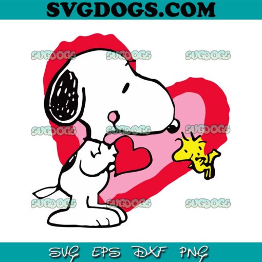 Snoopy Woodstock Heart Valentine Couple SVG, Snoopy Valentines SVG PNG DXF EPS