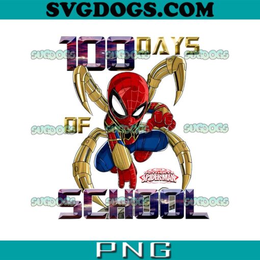 Spiderman 100 Days Of School PNG, Spider Hero Back To School PNG