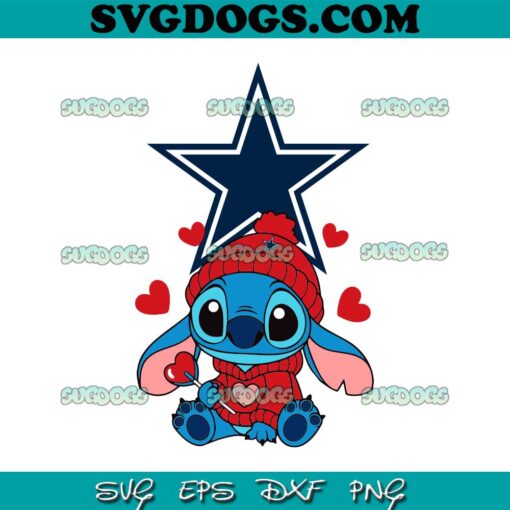 Stitch Valentine Candy Heart Dallas Cowboys SVG, Valentine Dallas Cowboys SVG PNG EPS DXF