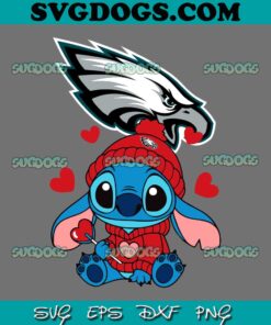 Stitch Valentine Candy Heart Philadelphia Eagles SVG, Valentine Philadelphia Eagles SVG PNG EPS DXF