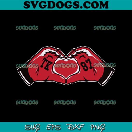 Travis Kelce 87 Heart Hands SVG, Travis Kelce SVG PNG EPS DXF