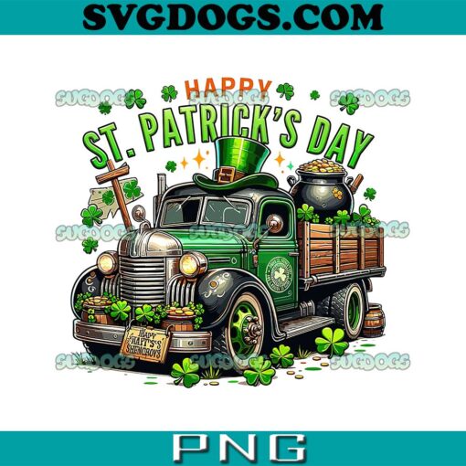 Truck Happy Patricks Day PNG, Shamrock Farm Truck PNG