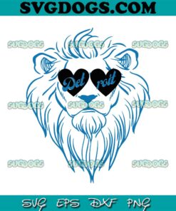 Valentine Detroit Lions Heart Shaped Eyeglasses SVG, Detroit Lions Love SVG PNG EPS DXF