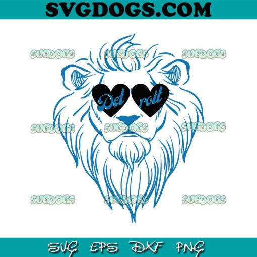 Valentine Detroit Lions Heart Shaped Eyeglasses SVG, Detroit Lions Love SVG PNG EPS DXF