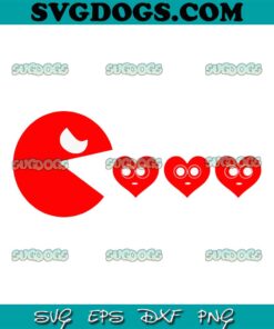 Valentines Day Hearts Eating SVG, Funny Gamer Valentine SVG PNG DXF EPS