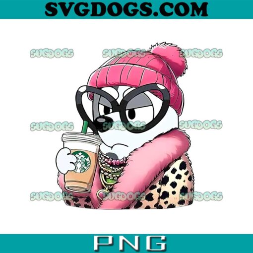 Aunt Trixie Heeler Starbuck PNG, Bluey Starbucks Coffee PNG