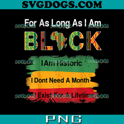 Black History Month Apparel Africa Map Kente Cloth PNG, For As Long As I Am Black PNG