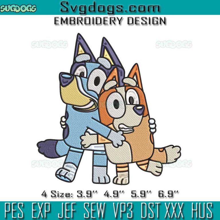 Bluey And Bingo Hug Embroidery 2702