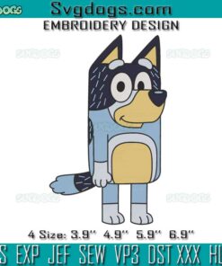 Bluey Cartoon Embroidery, Bluey Dog Embroidery