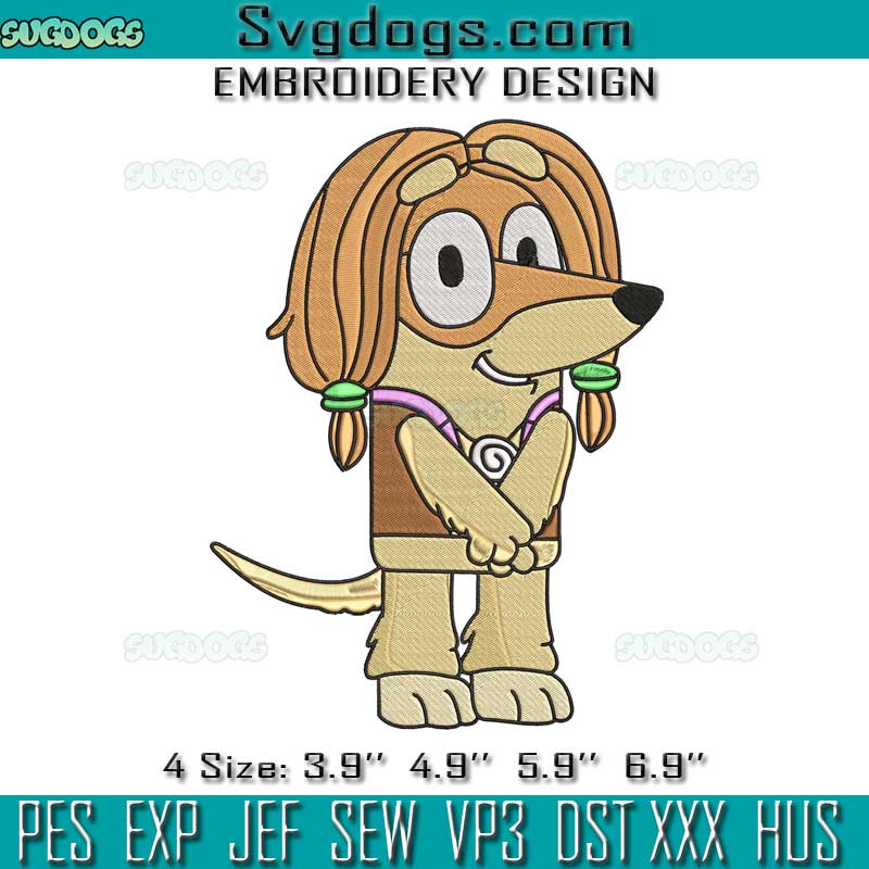 Bluey Indy Embroidery, Indy Dog Embroidery Bluey Indy Embroidery, Indy Dog Embroidery