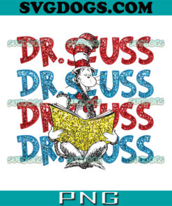 Dr Seuss Glitter Sequin Read Season PNG, Read Day Teacher PNG, School Teacher PNG