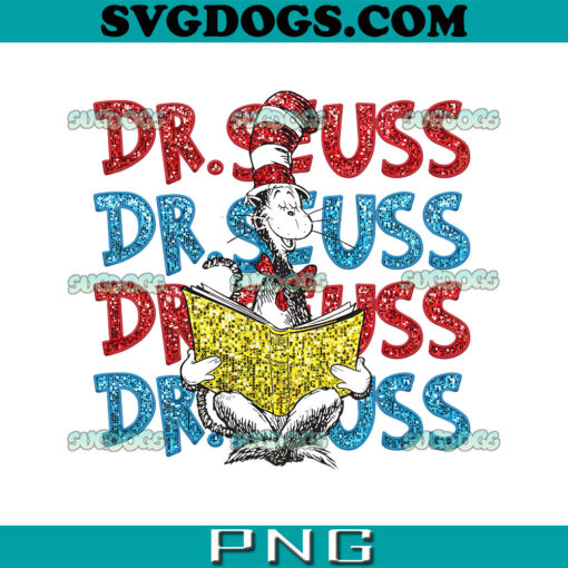 Dr Seuss Glitter Sequin Read Season PNG, Read Day Teacher PNG, School Teacher PNG