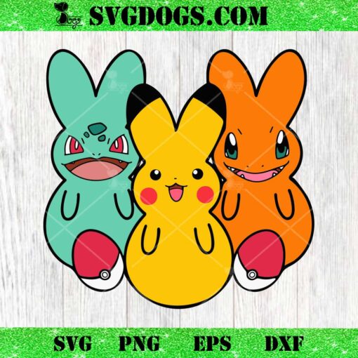 Easter Pokemon SVG, Pikachu Happy Easter Day SVG, Easter Bunny SVG PNG EPS DXF