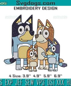 Family Bluey Dog Embroidery
