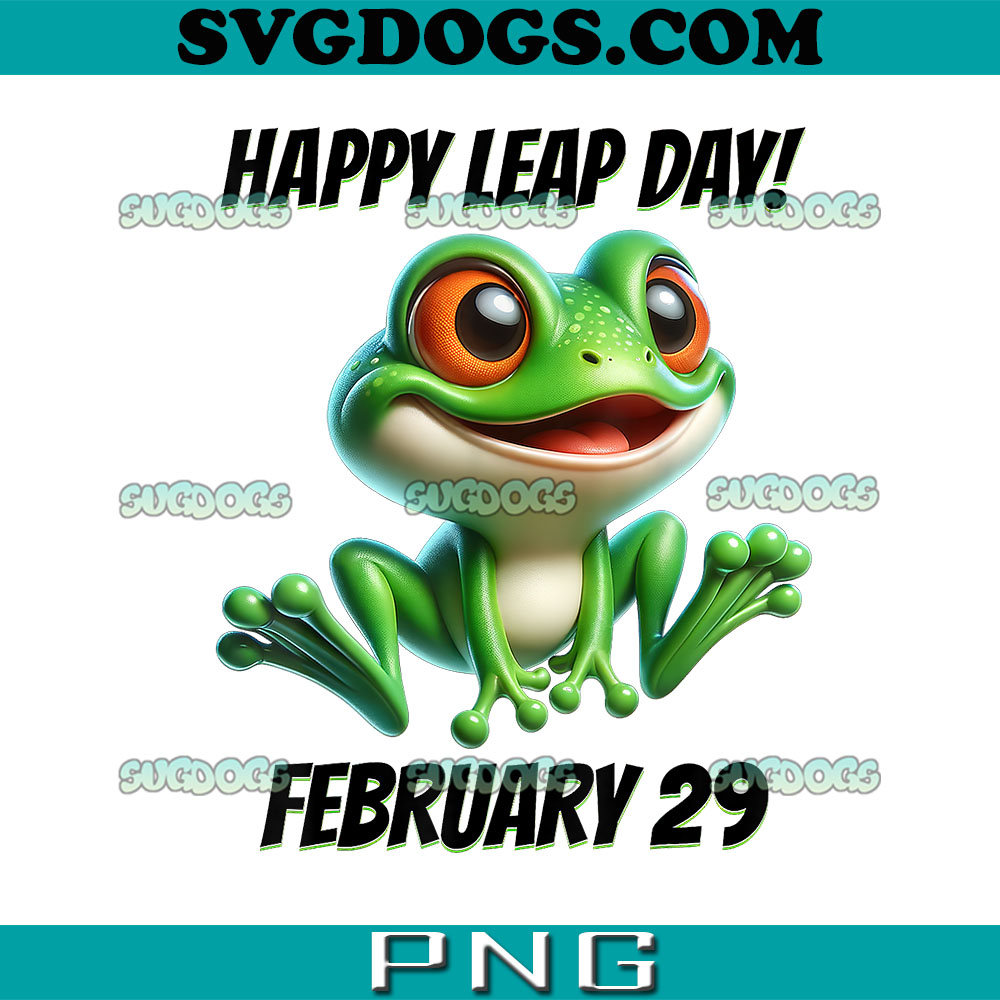 Happy Leap Day February 29 PNG, Funny Frog PNG