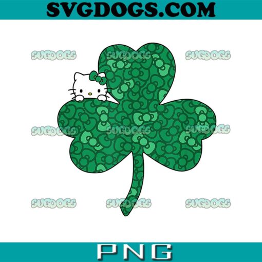 Hello Kitty Clover And Bows Saint Patrick’s Day PNG