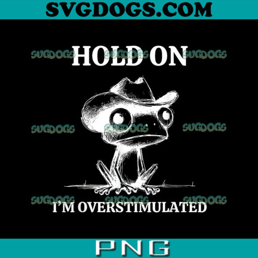 Hold On I’m Overstimulated Frog ADHD And Anxiety PNG, Funny Frog PNG