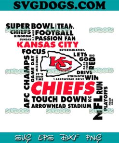 Kansas City Chiefs Touch Down NFL Run SVG, Chiefs Super Bowl Team SVG PNG EPS DXF