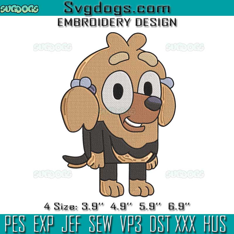 Missy Bluey Embroidery, Missy Dog Embroidery Missy Bluey Embroidery, Missy Dog Embroidery