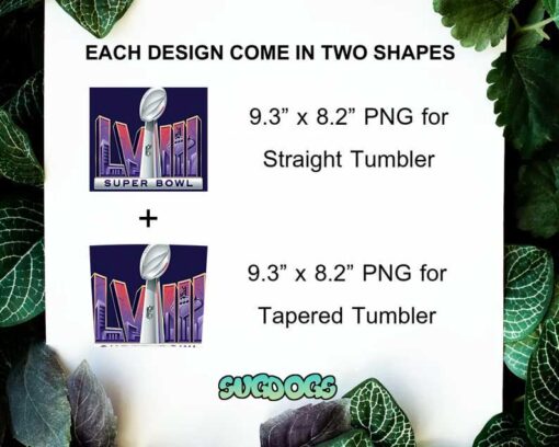 Nfl Super Bowl LVIII 20oz Tumbler Wrap PNG File