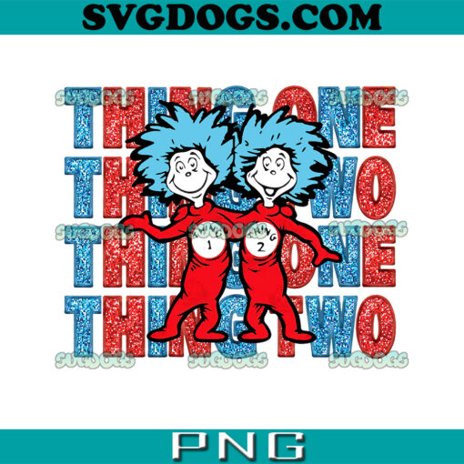 Sequin Thing 1 Thing 2 PNG, Little Miss Thing PNG, Faux Embroidery PNG