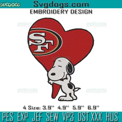 San Francisco 49ers Snoopy Heart Love Embroidery