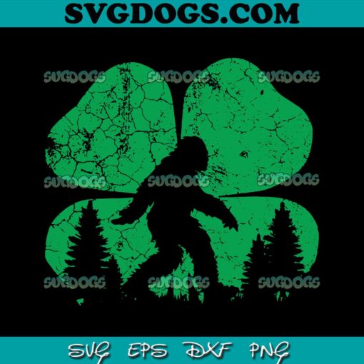 St Patricks Day Bigfoot Sasquatch SVG, Saint Paddys Irish SVG PNG EPS DXF
