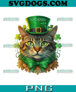 St Patricks Day Cat Shamrock PNG