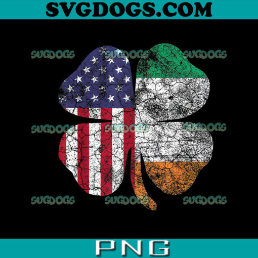 St. Patrick’s Day Irish American Flag PNG, Shamrock American PNG